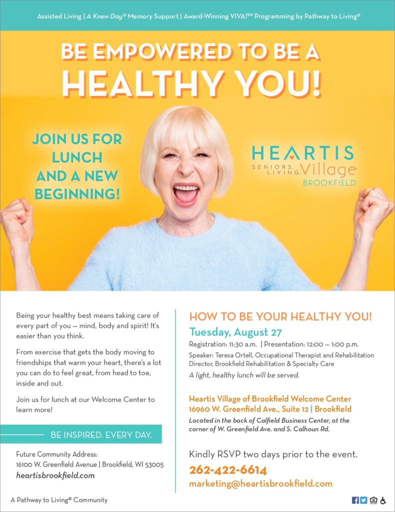 preview of Brookfield Healthy event August flyer