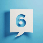 Cutout of the number 6 over a blue background