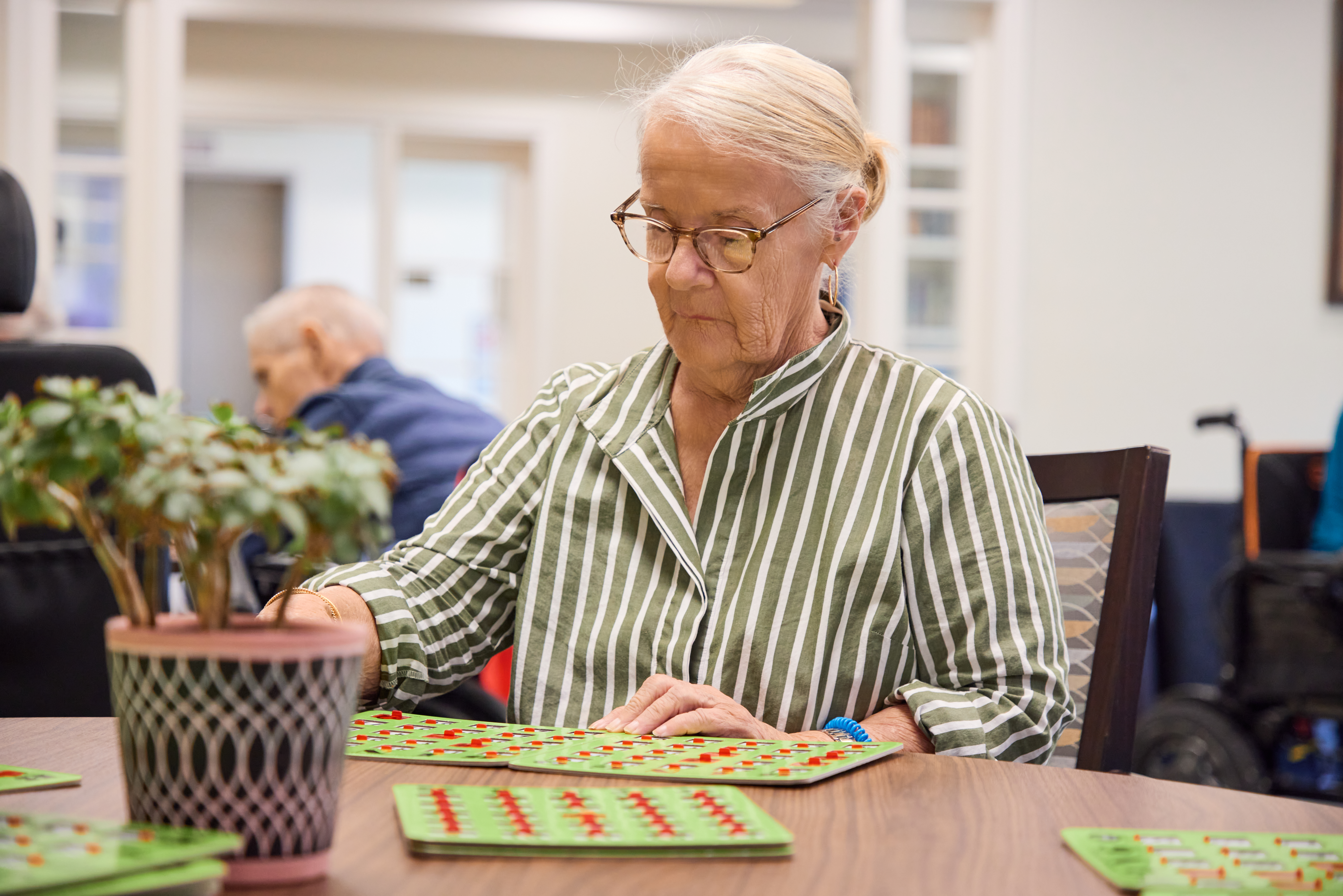 Resident at table