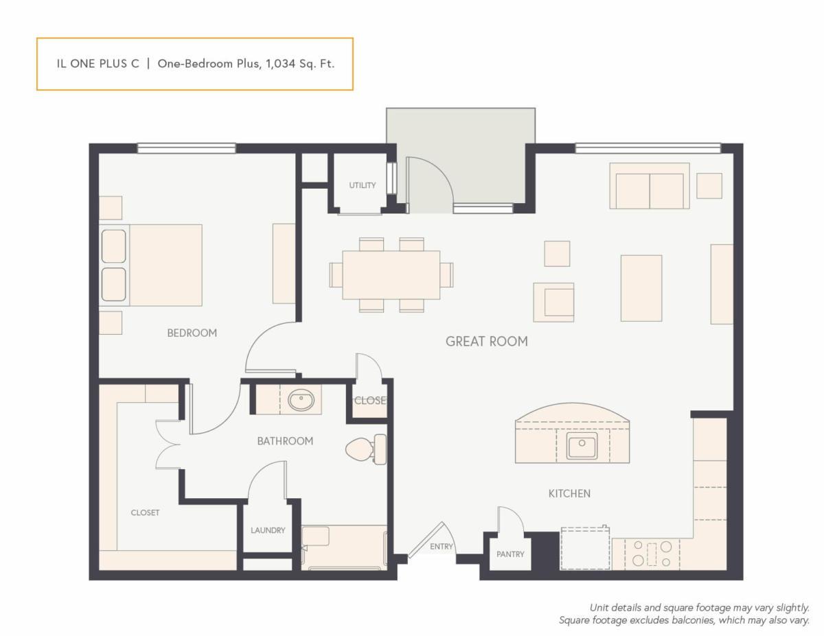 One-Bedroom Plus floor plan