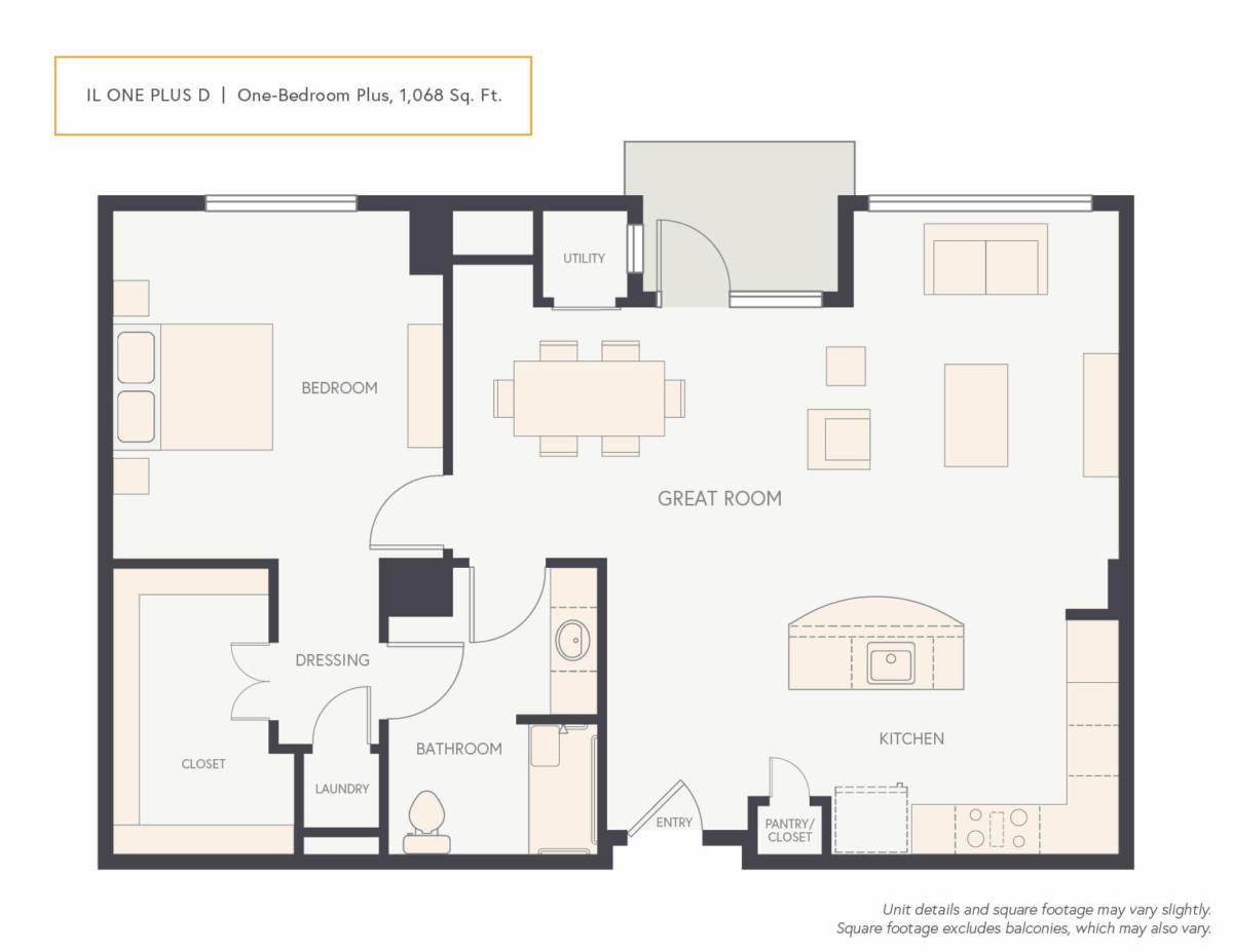 One-Bedroom Plus floor plan