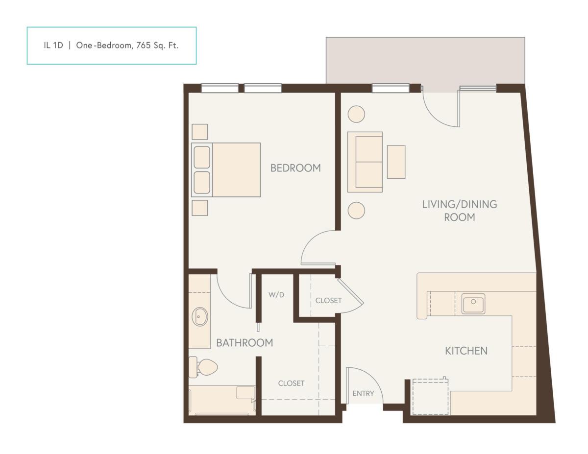 One-Bedroom floor plan