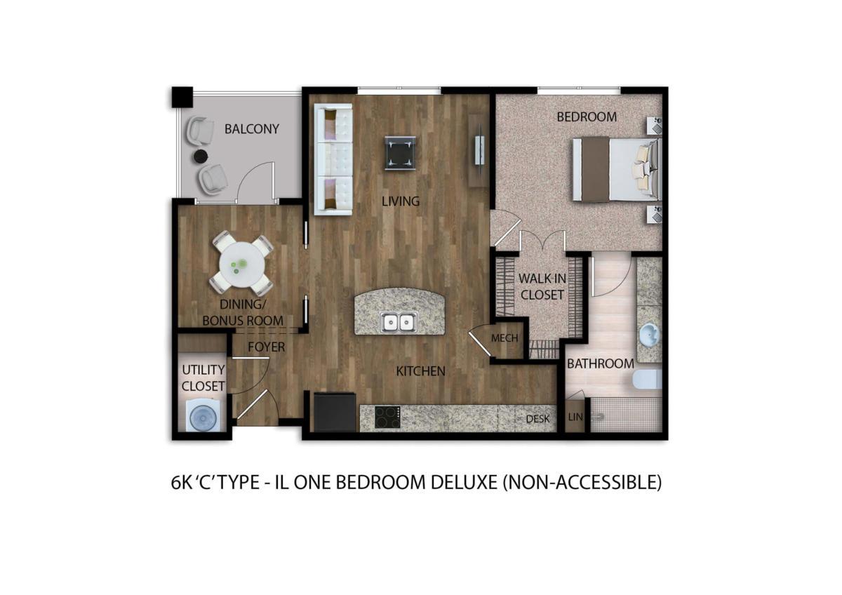 One-Bedroom Deluxe floor plan