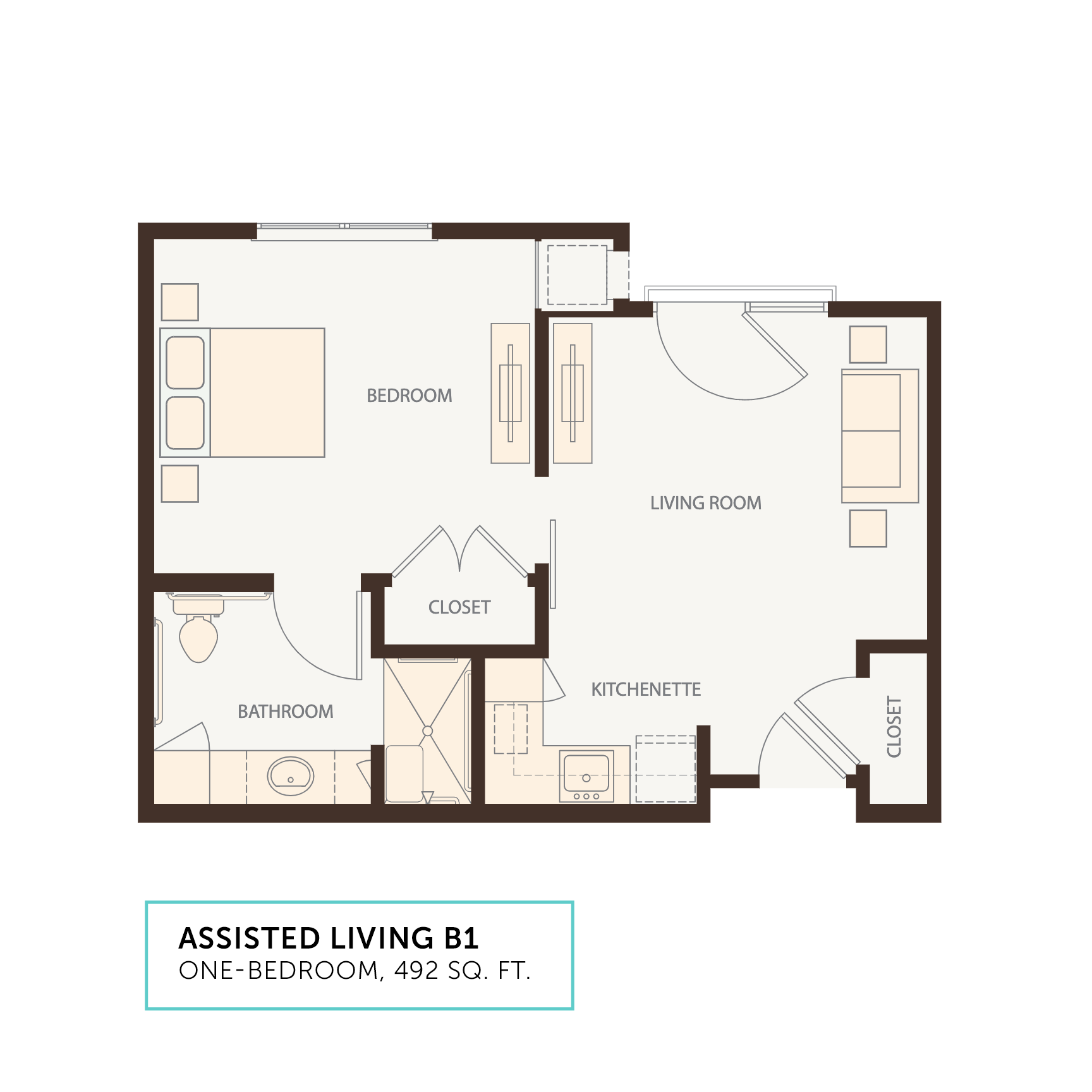 One-Bedroom floor plan